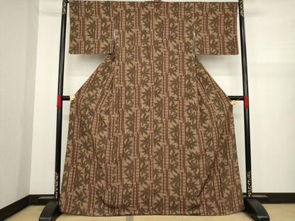 平和屋着物●上質な小紋 松尽くし さが美扱い 正絹 逸品 AAAY9770ck