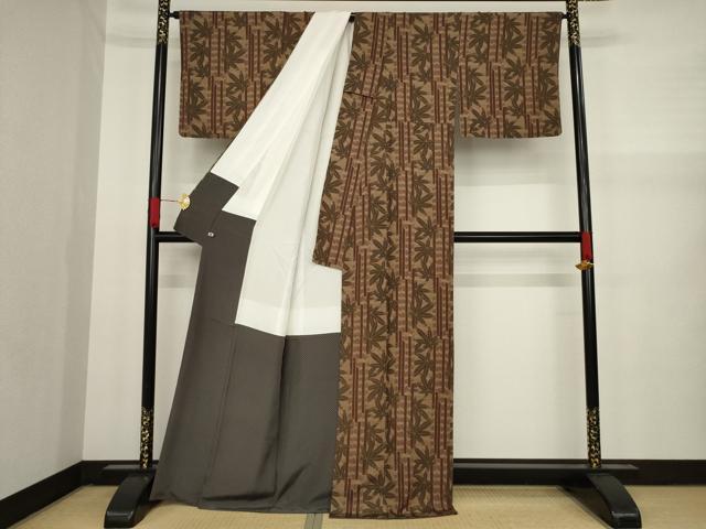 平和屋着物●上質な小紋 松尽くし さが美扱い 正絹 逸品 AAAY9770ck