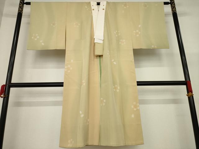 平和屋着物●長襦袢 無双仕立て 舞桜 暈し染め 正絹 逸品 AAAY9771ck