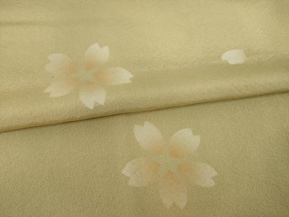 平和屋着物●長襦袢 無双仕立て 舞桜 暈し染め 正絹 逸品 AAAY9771ck