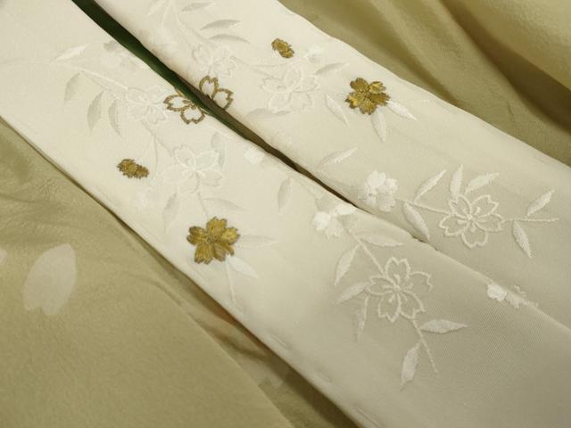平和屋着物●長襦袢 無双仕立て 舞桜 暈し染め 正絹 逸品 AAAY9771ck