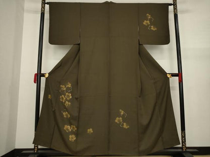 平和屋着物●訪問着 竹屋町刺繍 舞花文 金糸 正絹 逸品 AAAY9787ck