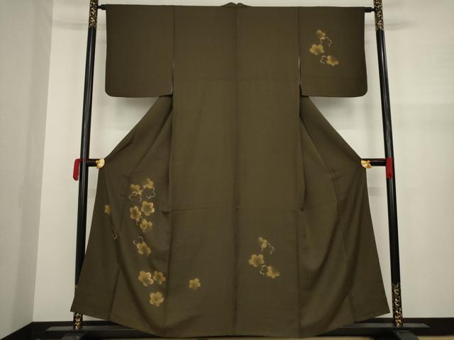 平和屋着物●訪問着 竹屋町刺繍 舞花文 金糸 正絹 逸品 AAAY9787ck