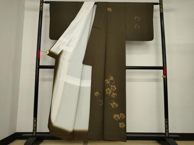 平和屋着物●訪問着 竹屋町刺繍 舞花文 金糸 正絹 逸品 AAAY9787ck