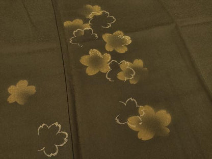 平和屋着物●訪問着 竹屋町刺繍 舞花文 金糸 正絹 逸品 AAAY9787ck