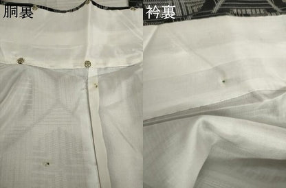 平和屋着物●上質な紬 亀甲文 黒地 正絹 逸品 AAAY9793ck