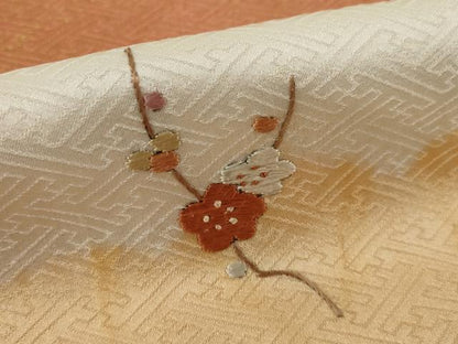 平和屋着物●訪問着 絞り 刺繍 雲重ね花文 金彩 正絹 逸品 AAAY9799ck