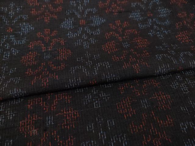 平和屋着物●結城紬 80亀甲 飾花文 正絹 逸品 AAAY9803ck