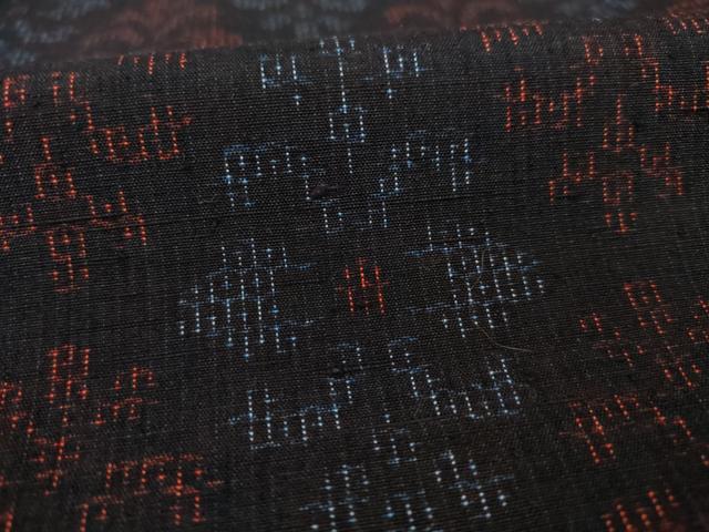 平和屋着物●結城紬 80亀甲 飾花文 正絹 逸品 AAAY9803ck