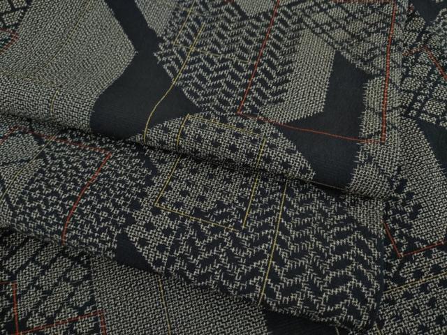 平和屋着物●本塩沢 亀甲文 正絹 逸品 AAAY9810ck