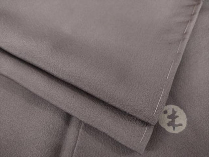 平和屋着物●京友禅　米沢新之助　色無地　鳩羽鼠色　正絹　逸品　AAAY9812ck