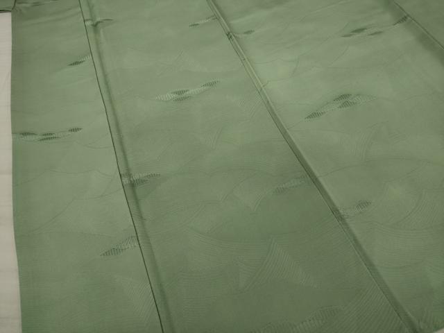 平和屋着物●上質な色無地 立波地紋 柳茶色 正絹 逸品 AAAY9819ck