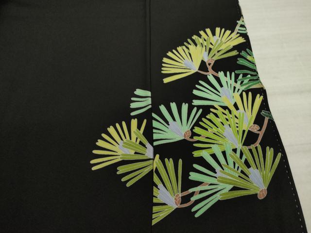 平和屋着物○十日町友禅作家 阿部佳雪 黒留袖 風景花文 暈