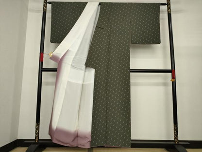 平和屋着物●上質な小紋 幾何学文様 正絹 逸品 AAAY9822ck