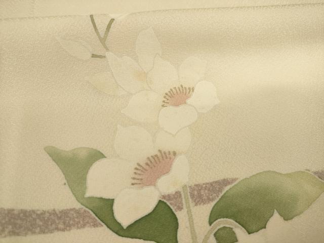 平和屋着物●訪問着　友禅　草花文　金彩　正絹　逸品　AAAY9823ck
