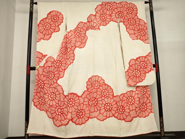 平和屋着物●豪華振袖　駒刺繍　絞り　花づくし　正絹　逸品　AAAY9825ck