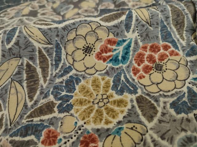 平和屋着物●上質な小紋 紬地 辻が花 雲重ね花文 金彩 正絹 逸品 AAAY9826ck