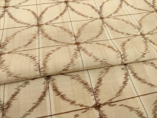 平和屋着物●上質な紬　七宝文　正絹　逸品　AAAY9827ck