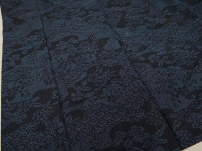 平和屋着物●結城紬 100亀甲 雲重ね花文 正絹 逸品 AAAY9829ck