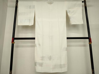 平和屋着物●長襦袢　袷　霞文　銀彩　正絹　逸品　未使用　AAAY9834ck