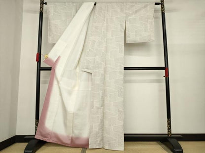 平和屋着物●上質な紬 亀甲文 正絹 逸品 AAAY9844ck