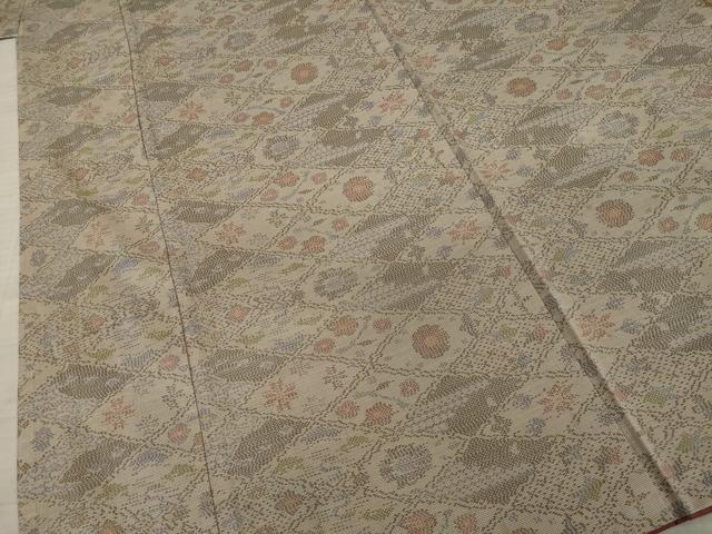 平和屋着物●本場大島紬　一元7マルキ　花菱文　正絹　逸品　AAAY9846ck