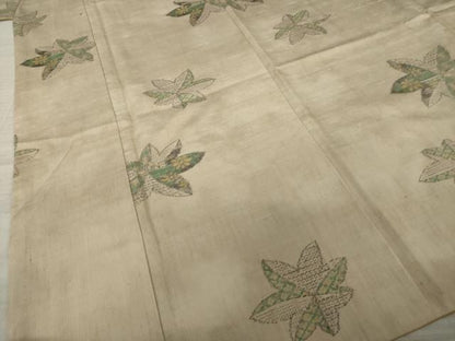 平和屋着物●結城紬　楓文　正絹　逸品　AAAY9847ck