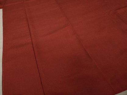 平和屋着物●お召 色無地 紅海老茶色 正絹 逸品 AAAY9849ck