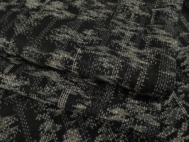 平和屋着物●上質な紬 樹林文 黒地 正絹 逸品 AAAY9851ck