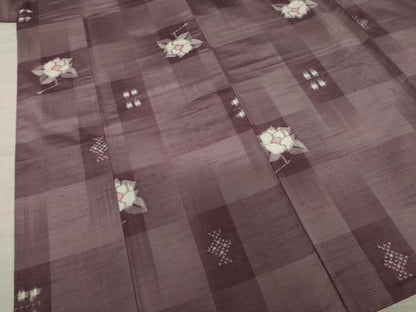 平和屋着物●上質な紬　舞花文　正絹　逸品　AAAY9853ck