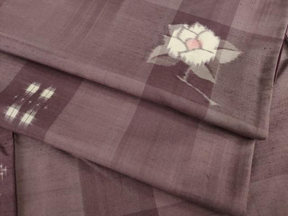 平和屋着物●上質な紬　舞花文　正絹　逸品　AAAY9853ck