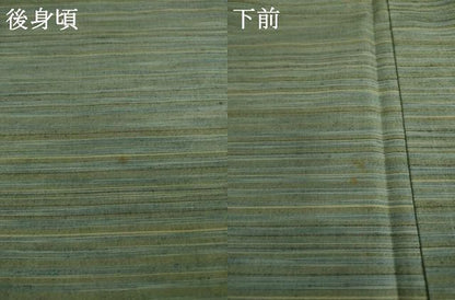 平和屋着物●紅花紬　米沢　横縞　正絹　逸品　未使用　AAAY9856ck