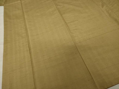 平和屋着物●上質な紬 色無地 飴色 正絹 逸品 AAAY9857ck
