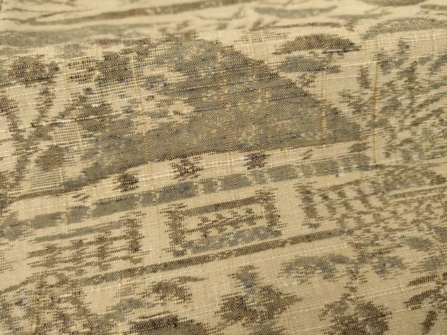 平和屋着物●小千谷紬 風景花文 正絹 逸品 未使用 AAAY9873ck