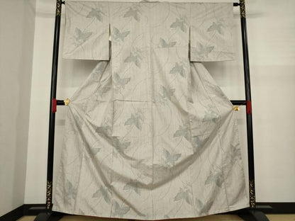 平和屋着物●上質な紬 舞蝶文 正絹 逸品 AAAY9875ck