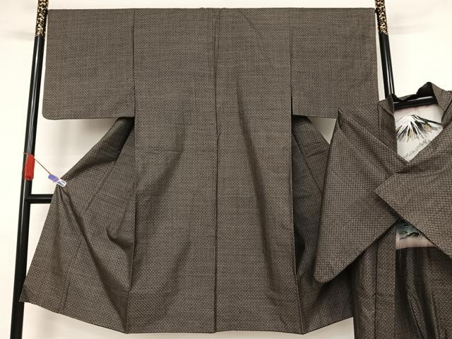 平和屋着物●男性　本場大島紬　アンサンブル　カタス7マルキ　格子　正絹　逸品　AAAY9881np