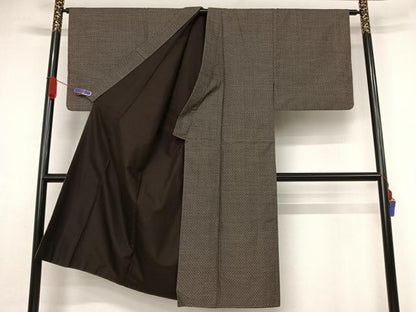 平和屋着物●男性　本場大島紬　アンサンブル　カタス7マルキ　格子　正絹　逸品　AAAY9881np
