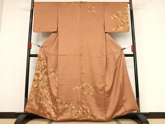 平和屋着物●訪問着 葡萄蔦の葉文 金糸 金彩 正絹 逸品 AAAY9884np