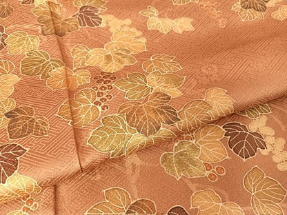 平和屋着物●訪問着 葡萄蔦の葉文 金糸 金彩 正絹 逸品 AAAY9884np