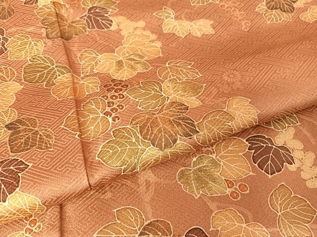 平和屋着物●訪問着 葡萄蔦の葉文 金糸 金彩 正絹 逸品 AAAY9884np