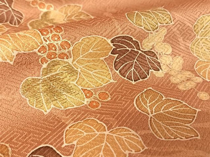 平和屋着物●訪問着 葡萄蔦の葉文 金糸 金彩 正絹 逸品 AAAY9884np