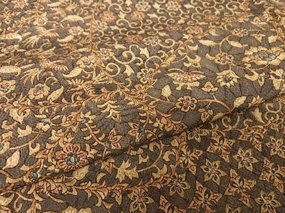 平和屋着物●二代目更甚 江戸更紗 小紋 更紗花鳥文 鬼しぼ縮緬 正絹 逸品 AAAY9888np