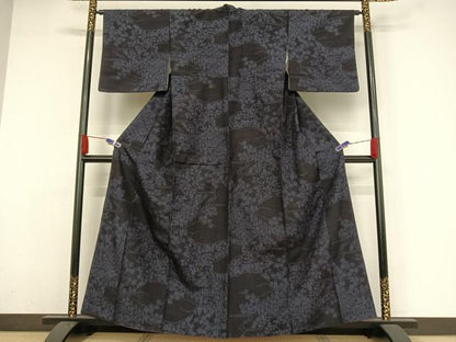 平和屋着物●結城紬 80亀甲 流水文 正絹 逸品 AAAY9893np