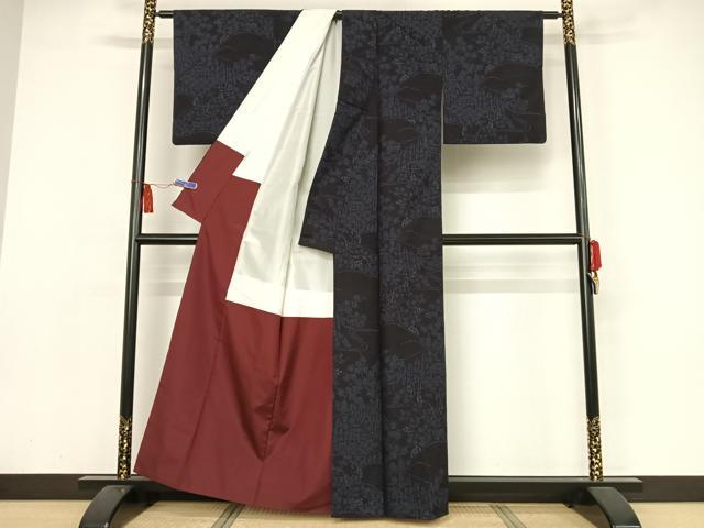平和屋着物●結城紬 80亀甲 流水文 正絹 逸品 AAAY9893np