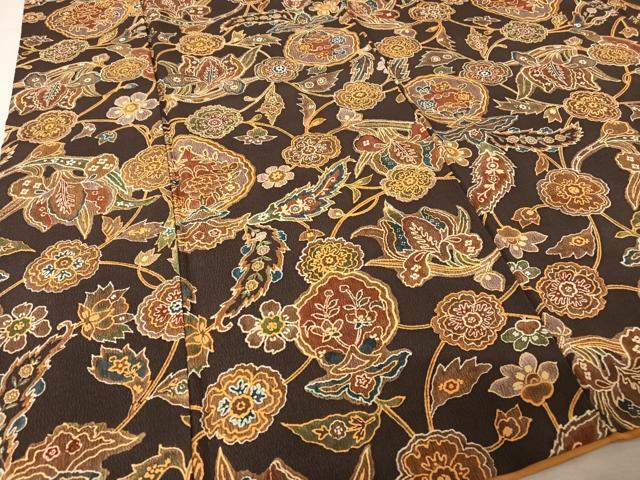 平和屋着物●上質な小紋 更紗花文 正絹 逸品 AAAY9897np