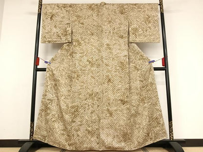平和屋着物●上質な小紋 更紗花文 正絹 逸品 未使用 AAAY9899np