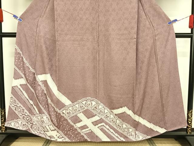 平和屋着物●訪問着　総絞り　幾何学花文　正絹　逸品　AAAY9900np
