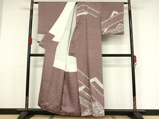 平和屋着物●訪問着　総絞り　幾何学花文　正絹　逸品　AAAY9900np
