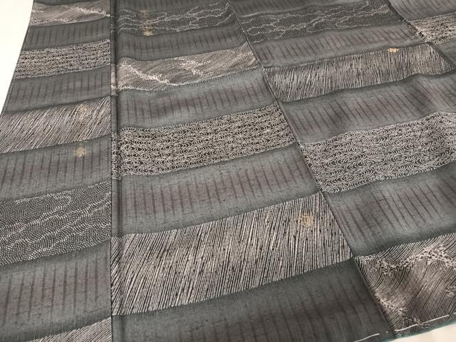 平和屋着物●上質な小紋 紬地 立波 流水 雪華 金彩 正絹 逸品 AAAY9902np
