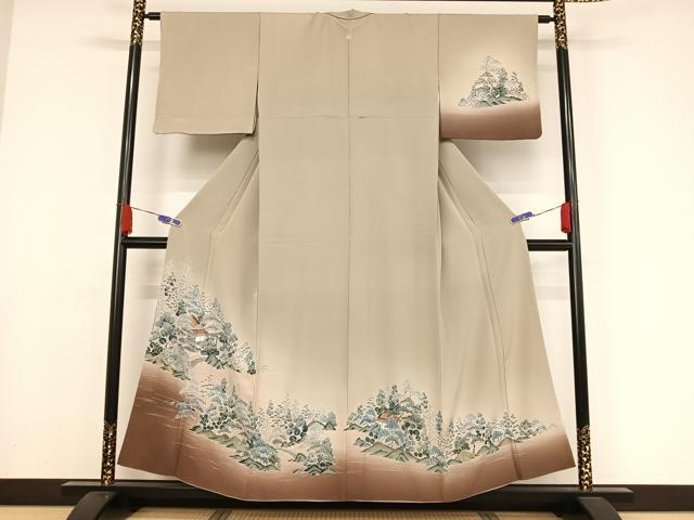 平和屋着物●訪問着 友禅 風景文 暈し染め 金彩 正絹 逸品 AAAY9904np